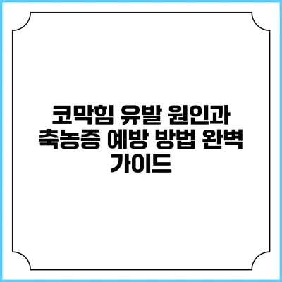 코막힘 유발 원인과 축농증 예방 방법 완벽 가이드