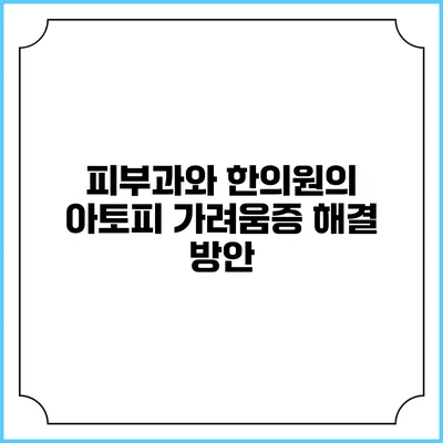 피부과와 한의원의 아토피 가려움증 해결 방안