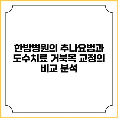 한방병원의 추나요법과 도수치료: 거북목 교정의 비교 분석
