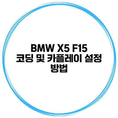 BMW X5 F15 코딩 및 카플레이 설정 방법