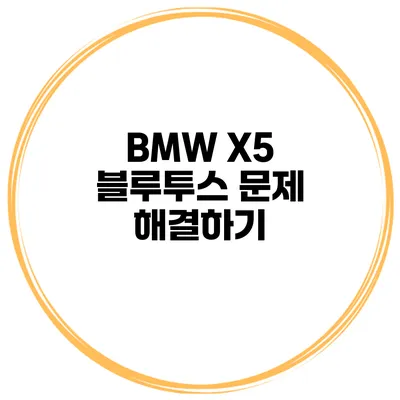 BMW X5 블루투스 문제 해결하기