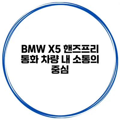 BMW X5 핸즈프리 통화 차량 내 소통의 중심