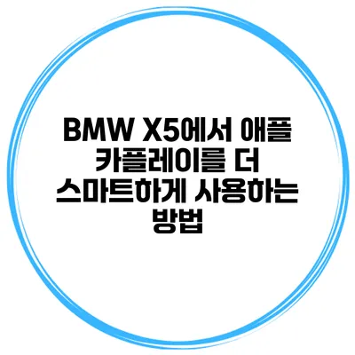 BMW X5에서 애플 카플레이를 더 스마트하게 사용하는 방법