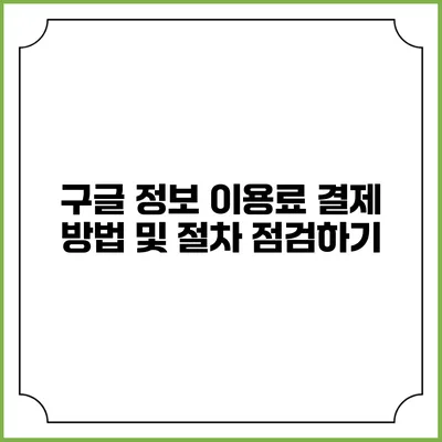 구글 정보 이용료 결제 방법 및 절차 점검하기