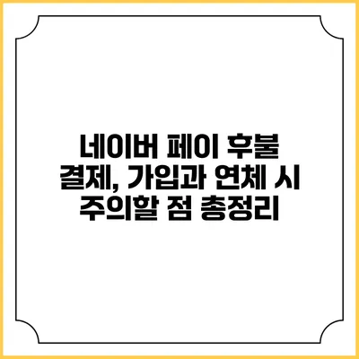 네이버 페이 후불 결제, 가입과 연체 시 주의할 점 총정리