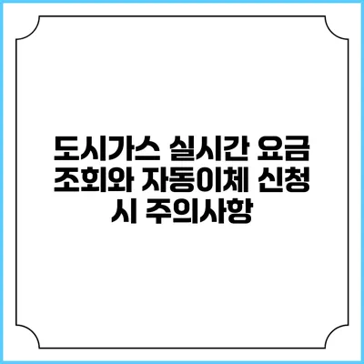 도시가스 실시간 요금 조회와 자동이체 신청 시 주의사항
