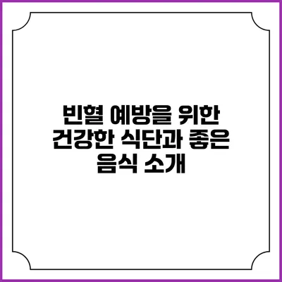 빈혈 예방을 위한 건강한 식단과 좋은 음식 소개