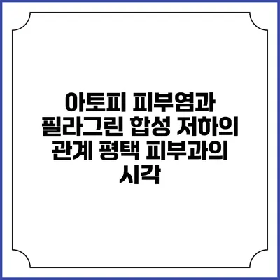 아토피 피부염과 필라그린 합성 저하의 관계: 평택 피부과의 시각