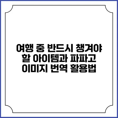 여행 중 반드시 챙겨야 할 아이템과 파파고 이미지 번역 활용법