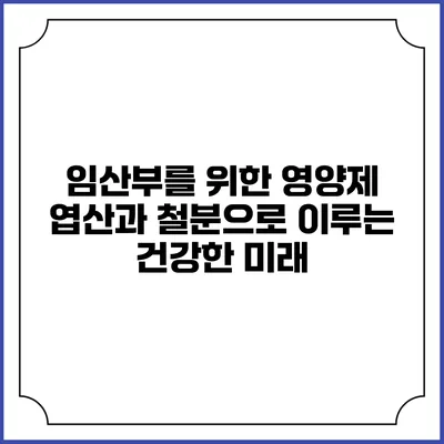 임산부를 위한 영양제: 엽산과 철분으로 이루는 건강한 미래