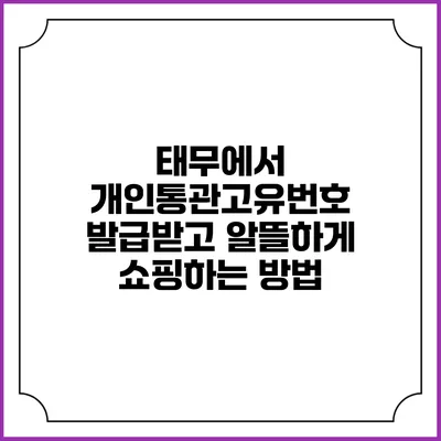 태무에서 개인통관고유번호 발급받고 알뜰하게 쇼핑하는 방법