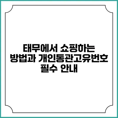 태무에서 쇼핑하는 방법과 개인통관고유번호 필수 안내