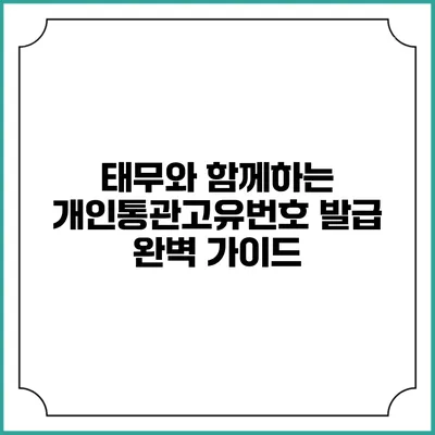 태무와 함께하는 개인통관고유번호 발급 완벽 가이드