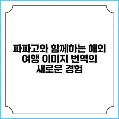 파파고와 함께하는 해외 여행 이미지 번역의 새로운 경험